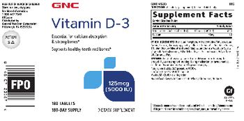 GNC Vitamin D-3 125 mcg (5000 IU) - supplement