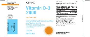 GNC Vitamin D-3 2000 - supplement