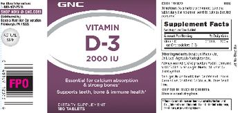 GNC Vitamin D-3 2000 IU - supplement