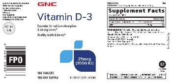 GNC Vitamin D-3 25 mcg (1000 IU) - supplement