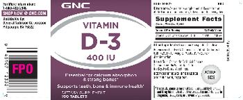 GNC Vitamin D-3 400 IU - supplement