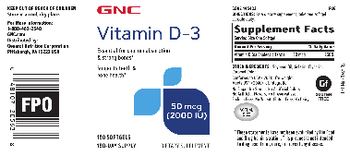 GNC Vitamin D-3 50 mcg (2000 IU) - supplement