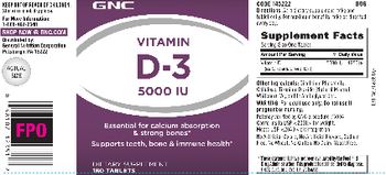 GNC Vitamin D-3 5000 IU - supplement
