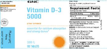 GNC Vitamin D-3 5000 - supplement