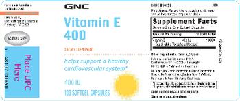 GNC Vitamin E 400 - supplement