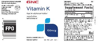 GNC Vitamin K 100 mcg - supplement