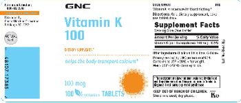 GNC Vitamin K 100 - supplement