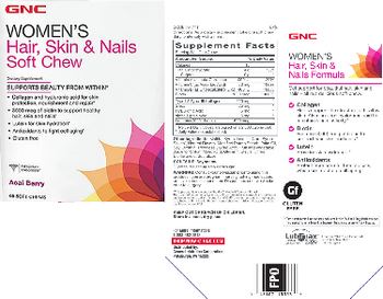 GNC Women's Hair, Skin & Nails Formula Soft Chew Acai Berry - supplement