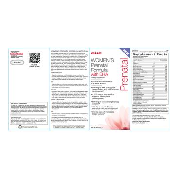 GNC Women's Prenatal Formula With DHA - supplement