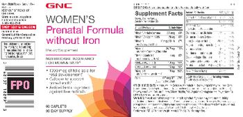 GNC Women's Prenatal Formula without Iron - supplement