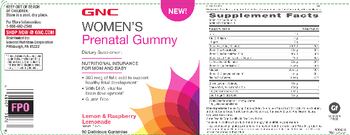 GNC Women's Prenatal Gummy Lemon & Raspberry Lemonade - these statements have not been evaluated by the food and drug administration this product is not int