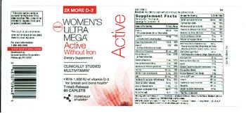 GNC Women's Ultra Mega Active Without Iron - clinically studied multivitamin