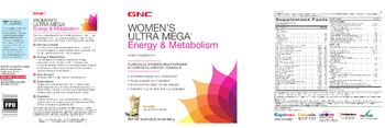 GNC Women's Ultra Mega Energy & Metabolism Vanilla - supplement