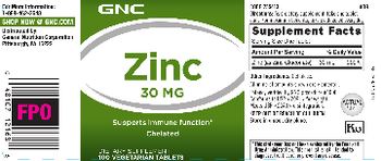 GNC Zinc 30 mg - supplement