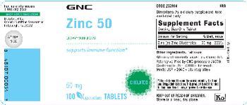 GNC Zinc 50 - supplement