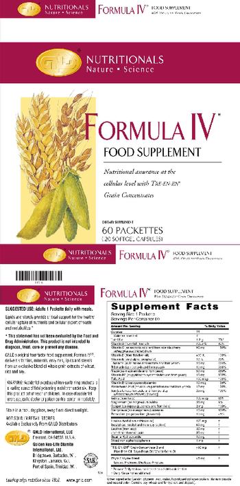 GNLD Nutritionals Formula IV - supplement