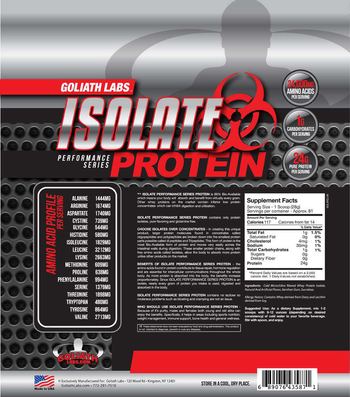 Goliath Labs Isolate Performance Series Protein - 