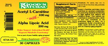Good 'N Natural Acetyl L-Carnitine 400 mg With Alpha Lipoic Acid 200 mg - supplement