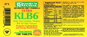 Good 'N Natural Advanced Diet Formula Ultra KLB6 Kelp, Soy Lecithin, Vitamin B-6 & Cider Vinegar - supplement