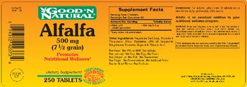 Good 'N Natural Alfalfa 500 mg (7 1/2 grain) - supplement
