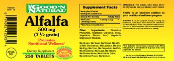 Good 'N Natural Alfalfa 500 mg - supplement