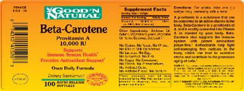 Good 'N Natural Beta Carotene 10,000 IU - supplement