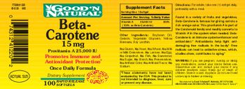 Good 'N Natural Beta Carotene 15 mg - supplement