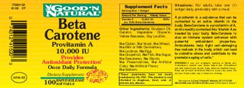 Good 'N Natural Beta Carotene Provitamin A 10,000 IU - supplement
