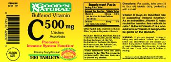 Good 'N Natural Buffered Vitamin C 500 mg Calcium Ascorbate - supplement