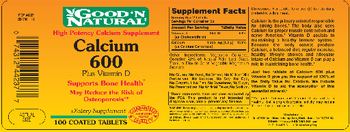 Good 'N Natural Calcium 600 Plus Vitamin D - supplement