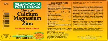 Good 'N Natural Chelated Calcium Magnesium Zinc - supplement