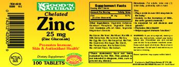 Good 'N Natural Chelated Zinc 25 mg (Zinc Gluconate) - supplement
