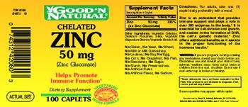 Good 'N Natural Chelated Zinc 50 mg (Zinc Gluconate) - supplement