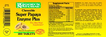 Good 'N Natural Chewable Super Papaya Enzyme Plus - supplement