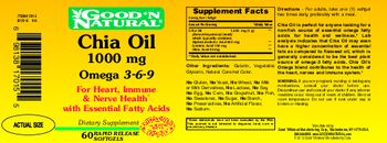 Good 'N Natural Chia Oil 1000 mg Omega 3-6-9 - supplement