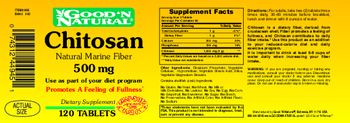 Good 'N Natural Chitosan Natural Marine Fiber 500 mg - supplement