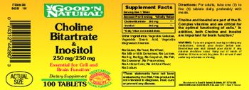 Good 'N Natural Choline Bitartrate & Inositol 250 mg/250 mg - supplement