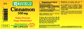 Good 'N Natural Cinnamon 500 mg - supplement