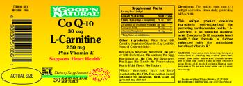 Good 'N Natural Co Q-10 30 mg L-Carnitine 250 mg Plus Vitamin E - supplement