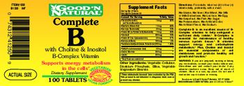 Good 'N Natural Complete B With Choline & Inositol B-Complex Vitamin - supplement