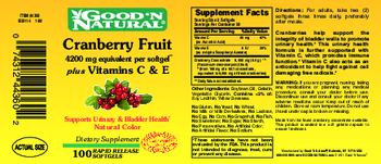 Good 'N Natural Cranberry Fruit 4200 mg Plus Vitamins C & E - supplement