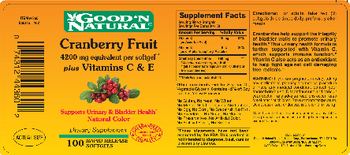 Good 'N Natural Cranberry Fruit Plus Vitamins C & E - supplement