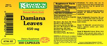 Good 'N Natural Damiana Leaves 450 mg - supplement