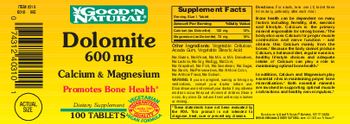 Good 'N Natural Dolomite 600 mg Calcium & Magnesium - supplement