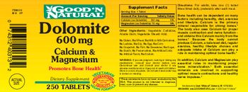 Good 'N Natural Dolomite 600 mg Calcium & Magnesium - supplement
