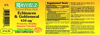 Good 'N Natural Echinacea & Goldenseal 450 mg - supplement