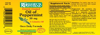 Good 'N Natural Enteric Coated Oil Of Peppermint 50 mg - supplement