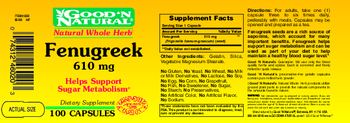 Good 'N Natural Fenugreek 610 mg - supplement