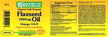 Good 'N Natural Flaxseed Oil 1000 mg - supplement