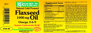 Good 'N Natural Flaxseed Oil 1000 mg - supplement